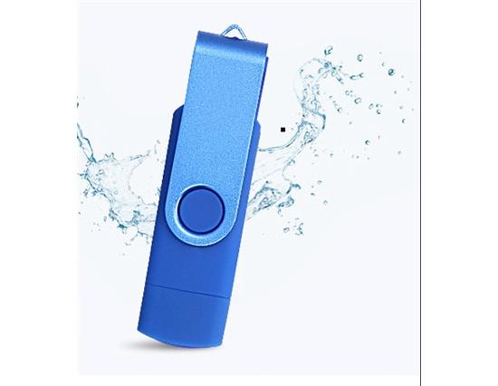 64GB USB Flash Drive With Dual Plugs OTG JumpDrive For Mobile Phone Tablet PC USB Stick - Dark Blue