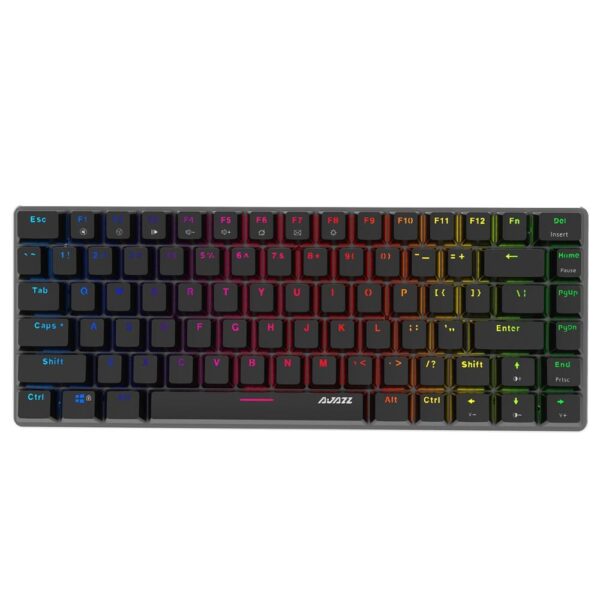 Ajazz AK33RGB Wired Mechanical Keyboard Ergonomic 82keys Anti-ghosting RGB Backlight Black Switch - Black